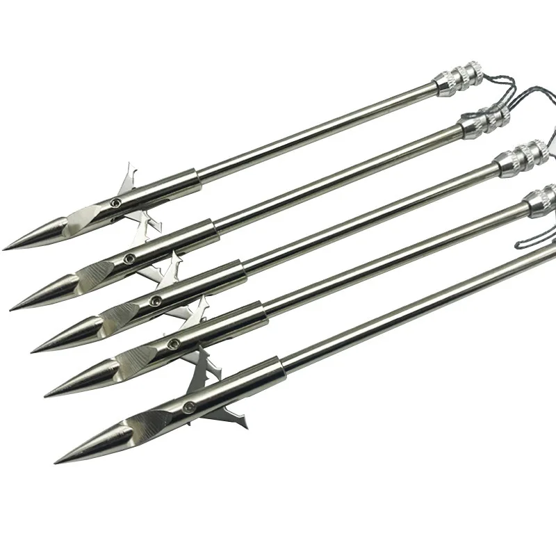 

2020 new5pcs Fish Dart Rear Spike Dart 440 Hunting Arrow Fish Shooter Flat Skin Slingshot Maw