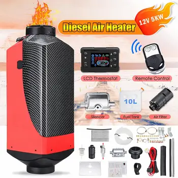 شراء12V 5000W LCD شاشة رقمية الهواء الديزل الوقود سخان التوقف سخان سيارة كاتم الصوت ل RV سيارة شاحنة بيت متنقل قارب حافلة متنقل