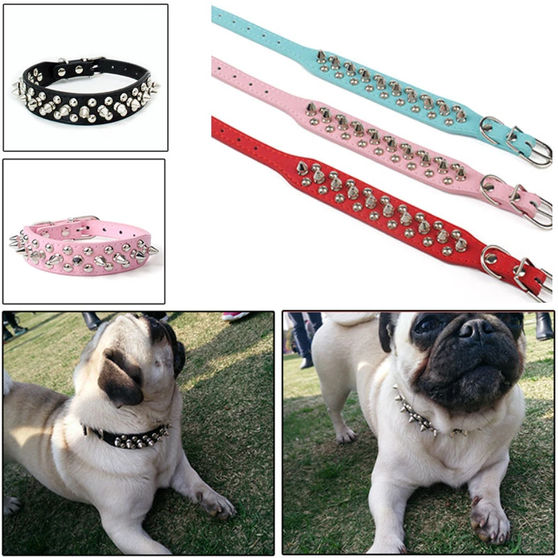 横暴なスタッズ犬首輪クールリベット犬の鎖の首輪抗一口なしプル犬ハーネスのための7サイズの犬チェーン小大犬 首輪 Aliexpress