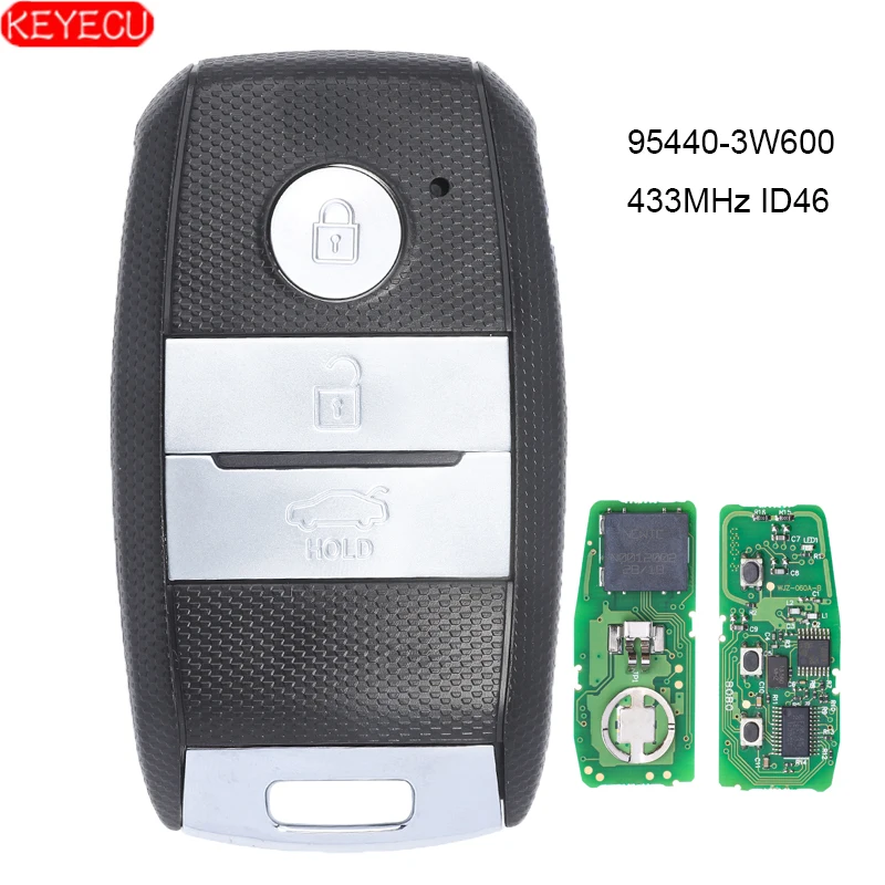 Дистанционный смарт ключ брелок KEYECU 3 кнопки 433 МГц чип ID46 для Kia K5 Sportsge 2013 2014 2015 2016