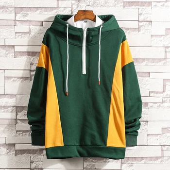 

Japan Style Casual O-Neck 2020 Spring Autumn Patchwork Long Sleeves Hoodie Sweatshirt Men'S Fleece Hip Hop Streetwear Clothes