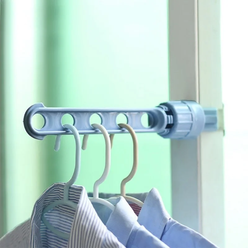 

Indoor 5-hole window frame drying rack plastic hanging rod drying rack balcony hanger hanger hook travel portable hanger