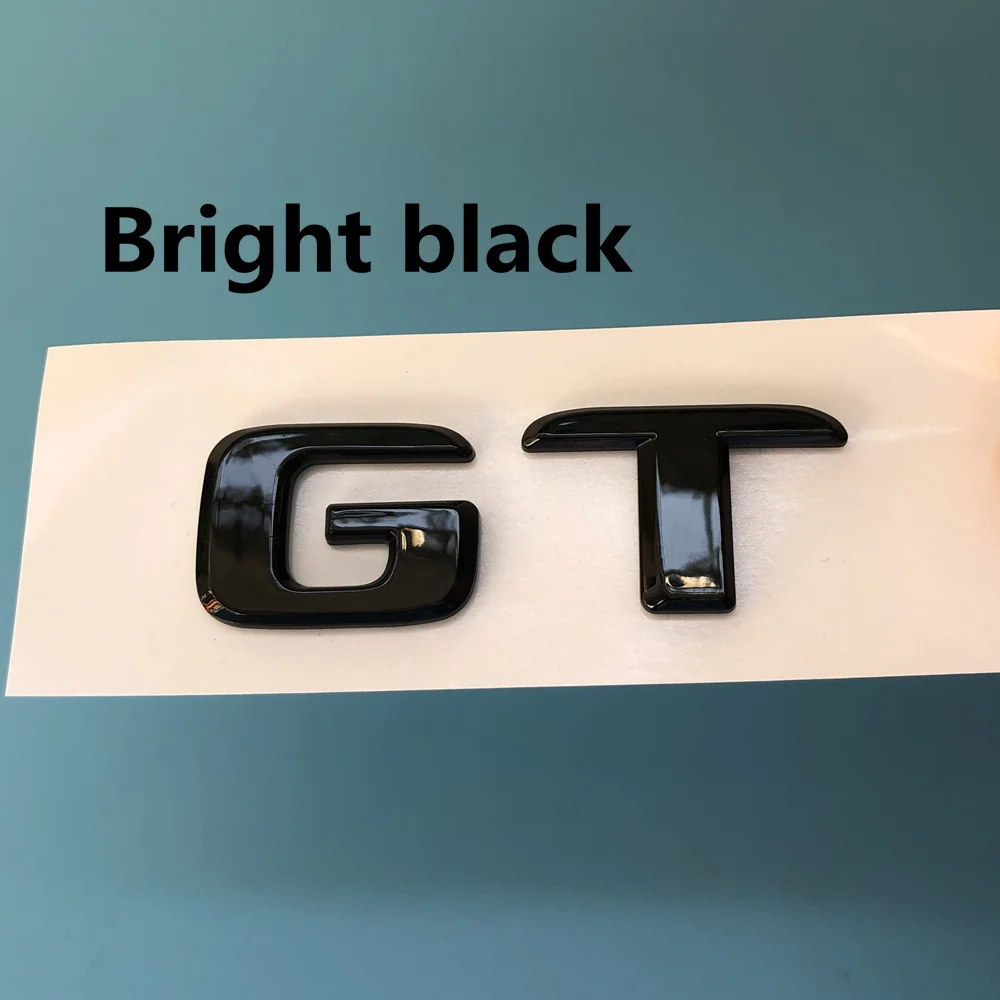 Длинные R S C Эмблема для GT43 GT50 GT53 GT63 GT GTR GTS GT43S GT50S GT53S GT63S Эмблема для стайлинга автомобилей Наклейка на багажник - Название цвета: Bright black
