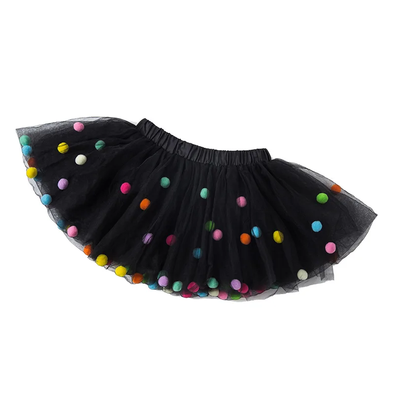 

2020 New Arrival Infant Mulity Colorful Tulle Tutu Skirt Pom Pom Princess Mini Dress Children Clothing Pettiskirt Girl Clothes