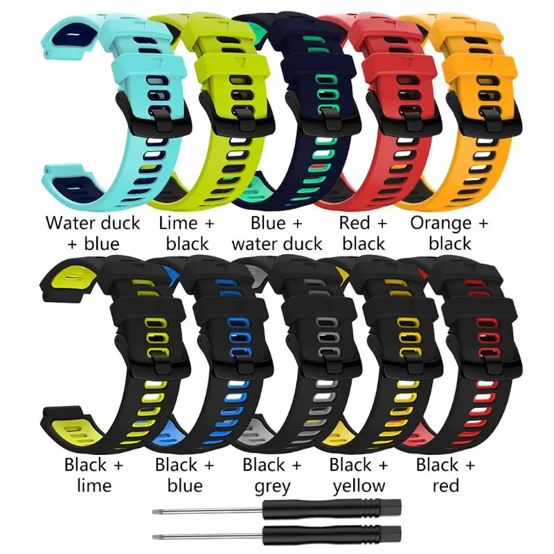 

Replacement Steel Buckle Silicone Strap For Garmin- Forerunner 735xt/220/230/235