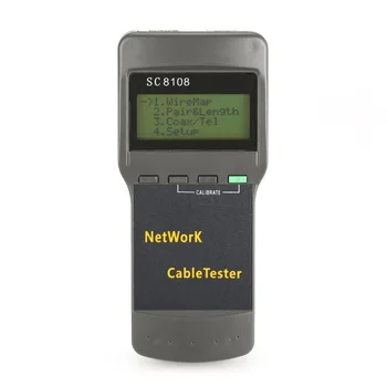 LCD Network Tester Meter Wireless LAN Phone Cable Meter Tester Wire Tracker LCD Display SC8108 nf 8601 multi functional network cable tester lcd cable length tester breakpoint tester english version