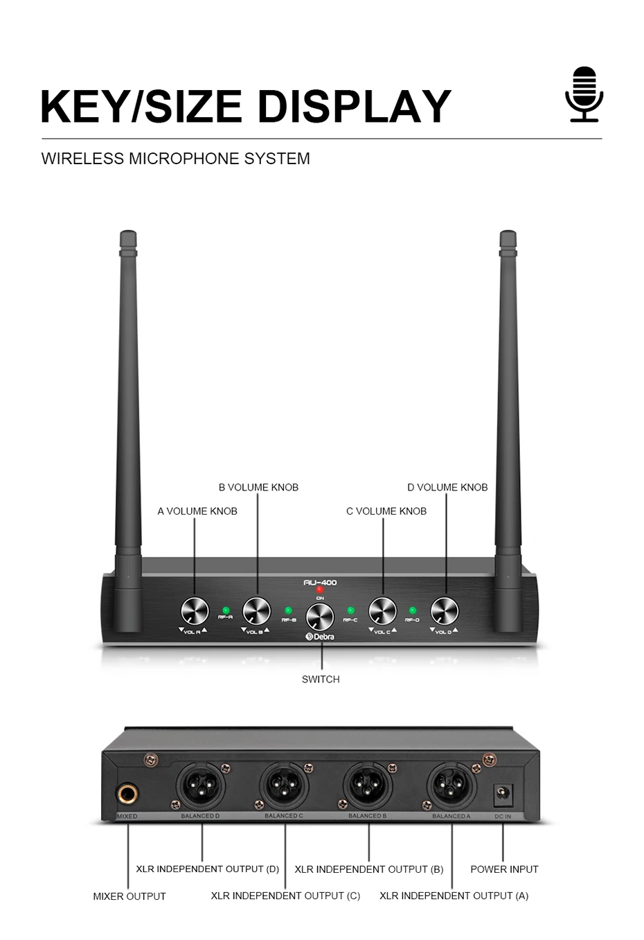 Профессиональный AU-400 UHF Pro 4 канала ручной или петличный и гарнитура портативный беспроводной микрофон системы для караоке церковные Вечерние