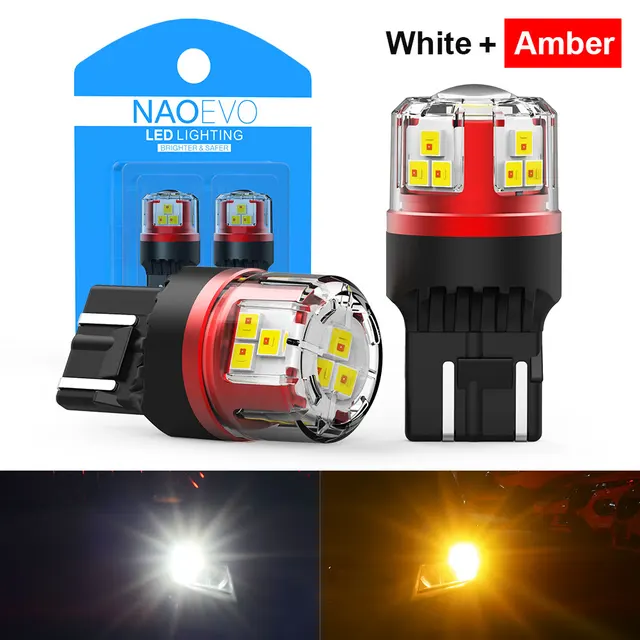NAO – clignotant arrière LED double couleur pour voiture, T20 7443 1157 P21/5W, blanc ambre BAY15D W21/5W T25 3157 pour bmw f10 e87 e92 e60 DRL 
