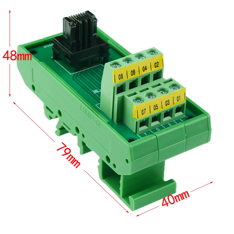 Вертикальная разрывная плата RJ45 male 8P8C с монтажным кронштейном Din рейки и