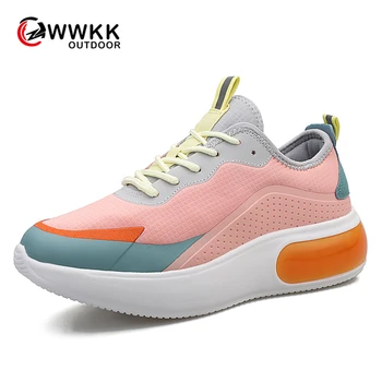 

WWKK Running Shoes Women Breathable Athletic Sports Sneakers New Arrival Ladies Shoes Woman Thick Air Cushion Athletics Jogging