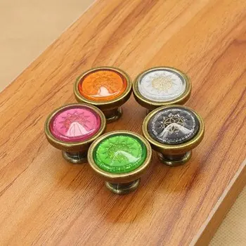 

1pc Glass Drawer Knobs Kitchen Cabinet Handles Door Pulls Knobs Bright Silver Black Pink Decorative Furniture Knobs Handle