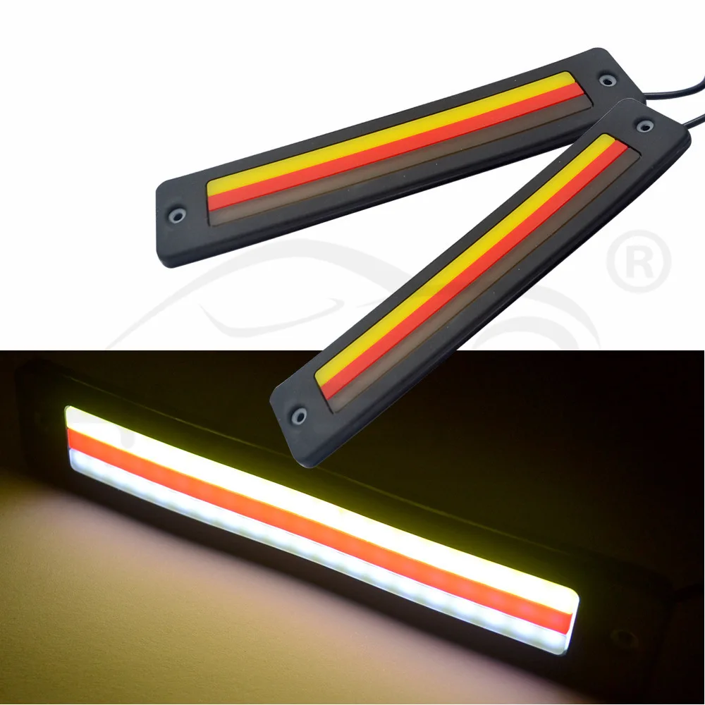 Hviero White COB DRL Silica LED DC 12V 19cm Daytime Running Light DRL Auto External Flexible Lights Waterproof Fog Lamp Car Styling