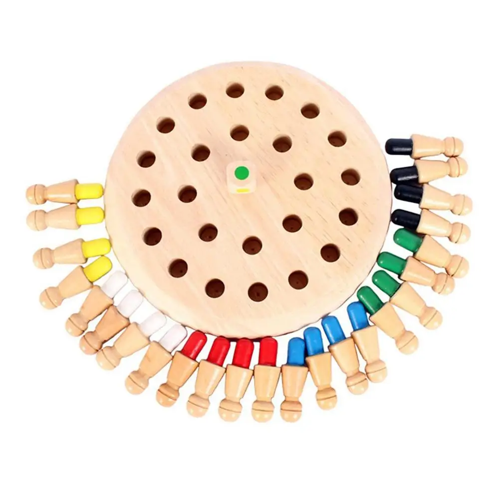 

Kids Wooden Memory Matchstick Chess Game Fun Block Board Game Educational Color Cognitive Ability Toy for Kids
