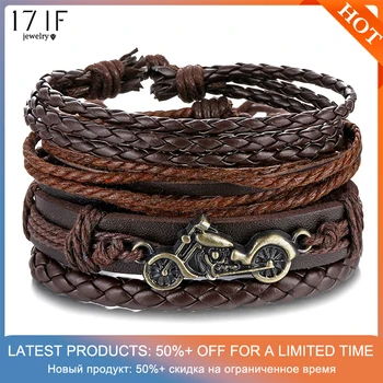 

17IF Men Leather Bracelet Jewelry Charm Bracelets For Men Jewellery Charms Braclets Mens Bracelet Accessories Jewlery Gift 2019