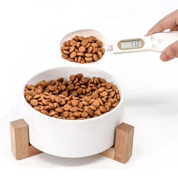 

Portable Pet Food Scale Cup For Dog Cat Feeding Bowl Kitchen 300g Scale Spoon Measuring Scoop Cup Portable With Led Display H