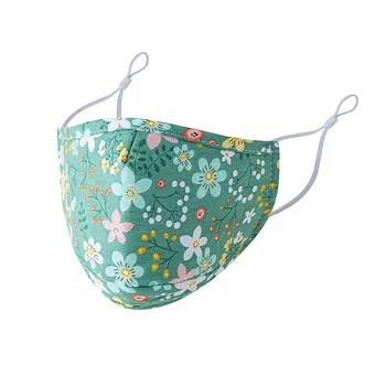 

PM2.5 Breathable 1PC Adult Washable Adjustable Breathable Floral Print Protector Face Mask Protection Printing Face Mouth Mask#