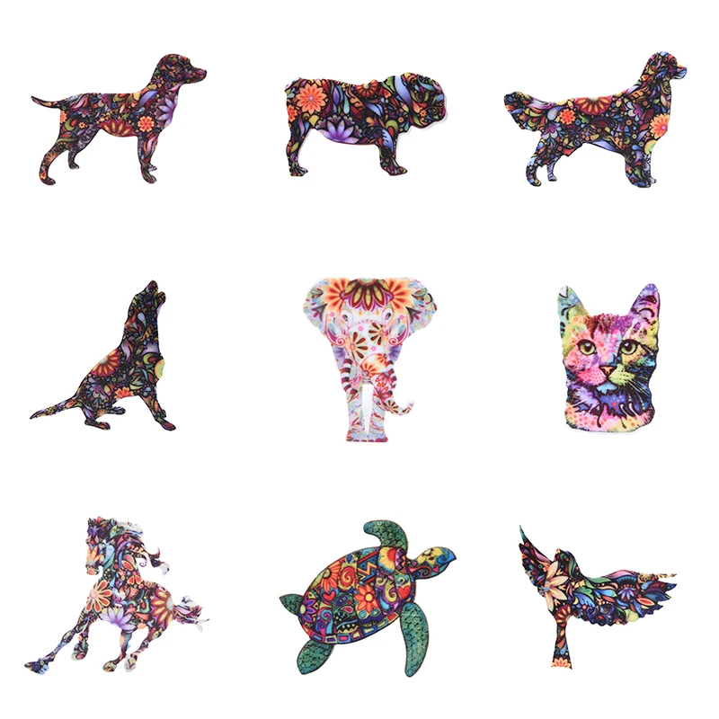 Модная акриловая брошь в виде животных Слон кошка собака лошадь Птица Брошь для