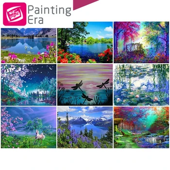 

2020 Era nature Diamond Embroidery Landscape Handmade Diamond Painting Needlework Mosaic Cross Stitch Home Decor