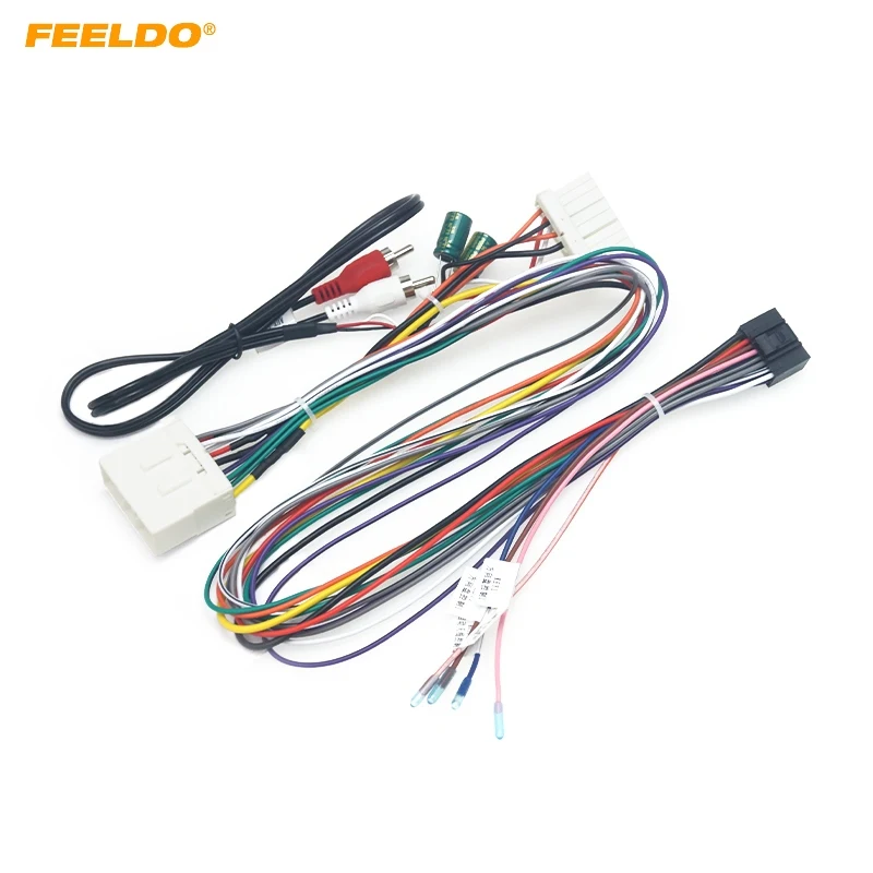 

FEELDO Car 16pin Audio Wiring Harness With Canbus Box For Mitsubishi Pajero 4X4 Aftermarket Stereo Installation Wire Adapter