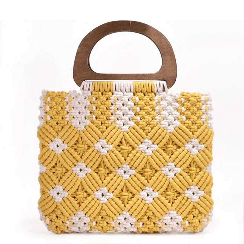 wooden-portable-female-summer-diamond-shaped-cotton-handbag-pure-hand-woven-beach-bag