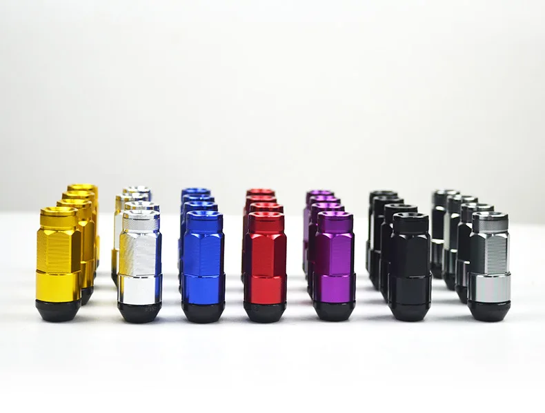 

XCCPJ Colorful Wheel locking Lug Nuts Screw20Pcswith 1 Socket Key M12x1.5 Aluminum Alloy UniversalModification accessories