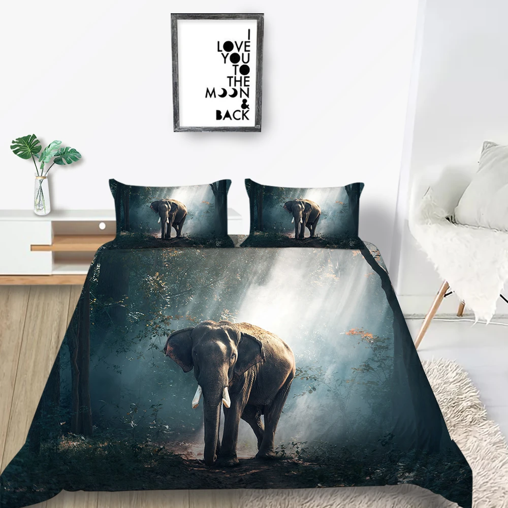 Elephant Bedding Set Forest Lifelike Fashionable Duvet Cover 3d Nature Queen King Twin Full Single Double Unique Design Bed Set Bedding Sets Aliexpress