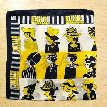 

Women's 100% Pure Silk 12mm Printed Small Square Scarf Wrap Kerchief 53cm 20.8" WJ0247