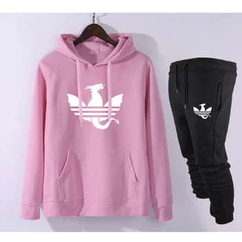 

2019 Two Piece Set Long Sleeve Hoodies Casual Tracksuit Women Autumn Set Pullover Pants Set Sportwear Tracksuits Outfit