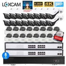 LOXCAM H.265+ 32CH 4K POE CCTV NVR система 5MP Аудио Открытый WandalProof безопасности POE ip-камера система видеонаблюдения Комплект ТБ