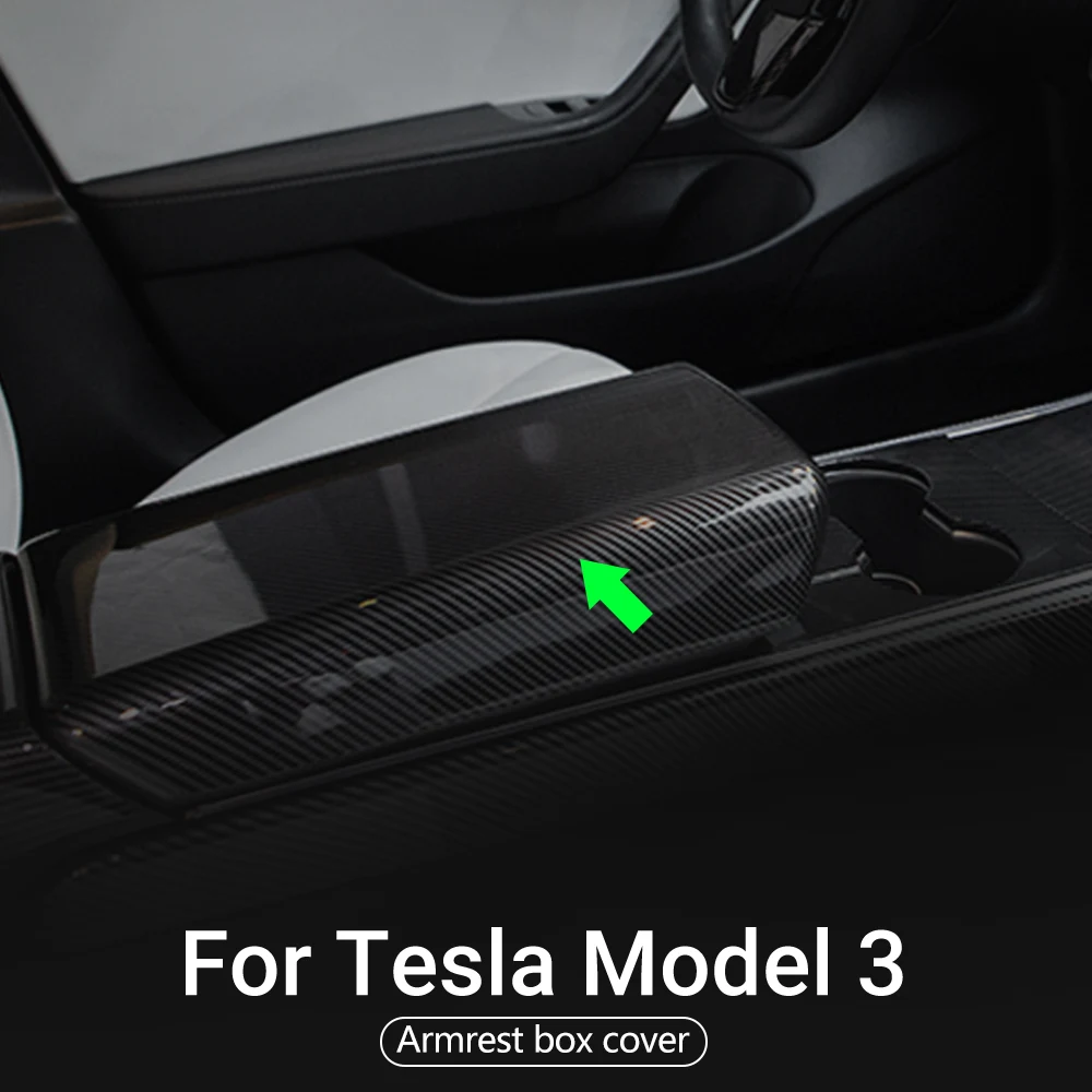 Аксессуары Model3 для tesla модель 3 углеродное волокно ABS подлокотник коробка крышка y