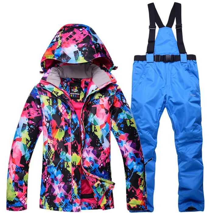30C высокое качество лыжная куртка и брюки женский Зимний водонепроницаемый ветрозащитный Сноуборд Лыжный костюм Спорт на открытом воздухе зимняя одежда комплект