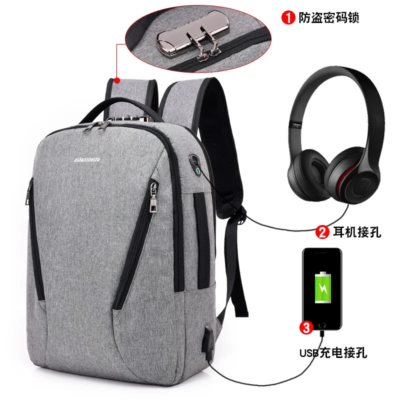 

USB Interface Charging Backpack Large Capacity Travel Business Trip Multi-functional Large Capacity Computer Bag
