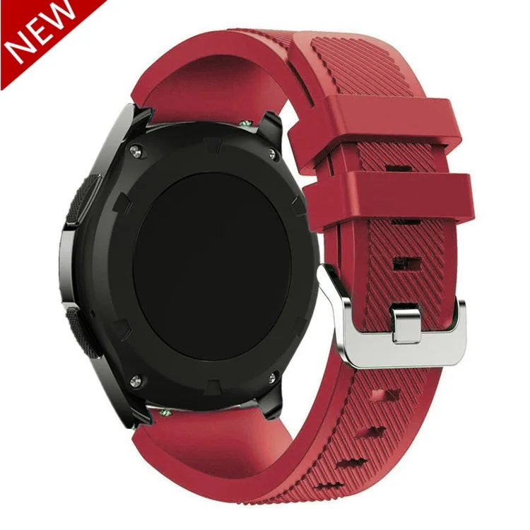 Шестерни s3 Frontier для samsung Galaxy Watch 46 мм/42 мм/Активный 2 ремешок 20/22 мм силиконовый браслет huawei часы GT ремень S2 42 46 - Цвет ремешка: Rose red