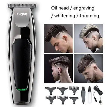 

White Nick Engraving Cutter Head Hair Clipper Rechargeable Hair Trimmer Professional Razor for Barber Whosale&Dropship