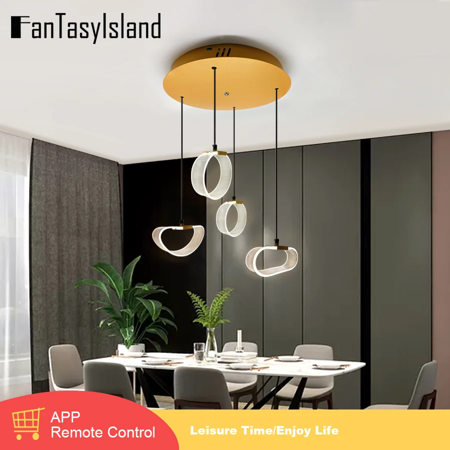 

DIY Creative Modern LED Pendant Lights Acrylic Pendant Lamps Hanging Light Fixture for Living Bedroom Dining Room