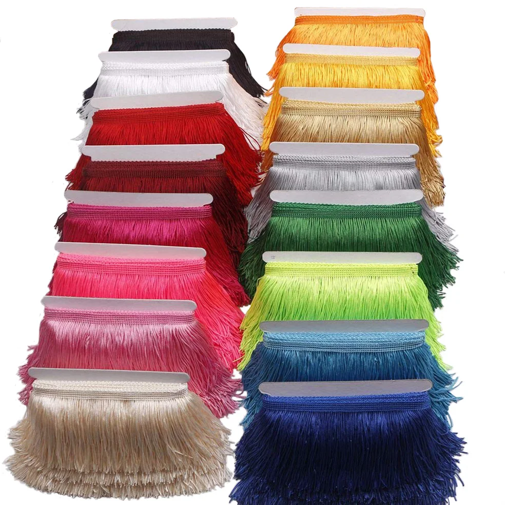 

10 yards 15cm long tassel fringe lace trim ribbon polyester tassels curtains Latin Dance dresses fringes for sewing diy crafts