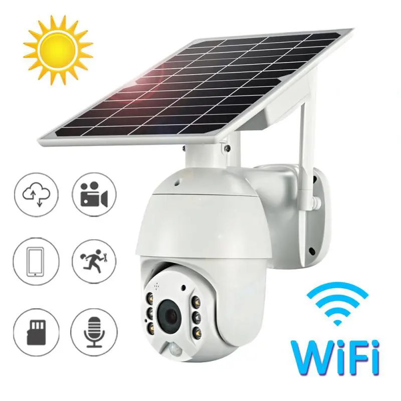 

ZONCENT HD 1080P WiFi Version Solar Panel Camera Wireless Wifi Outdoor Surveillance Waterproof CCTV Camera IP ONVIF PTZ Camera