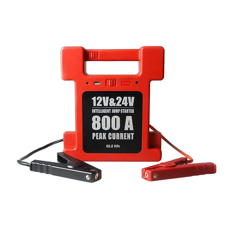 Multi-Functional Smart 800A High Power Jump Starter 12V /24V Car Battery Booster For Heavy Duty Vehicles