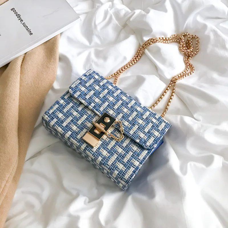 

Small Bag Women's 2020 New Style Korean-style Versatile Chain Square Sling Bag Fashion Western Style Woolen Cloth Crossbody Bag