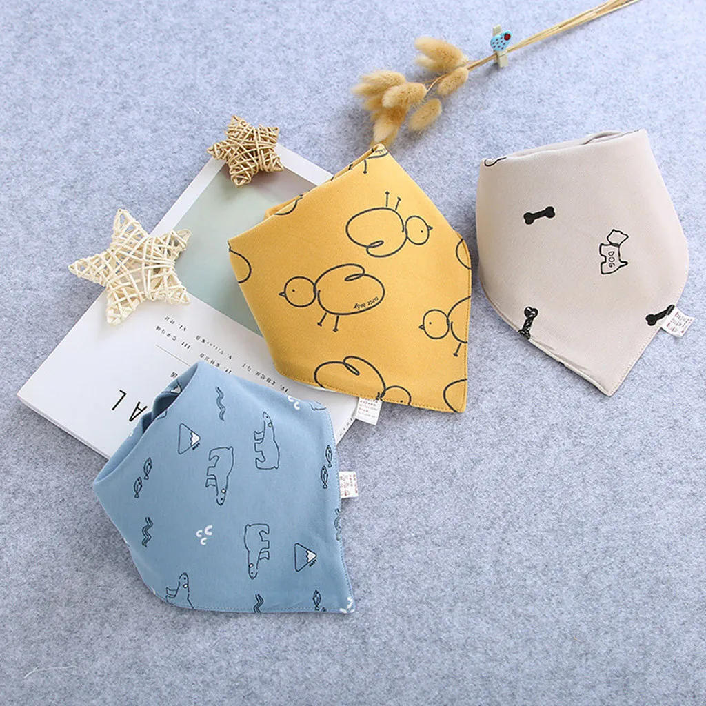 Baby saliva towel bib Baby Bibs Saliva Towel Baby Boys Girls Feeding   bib newborn cotton triangle scarf 3 pencil bears