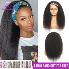 

Headband Wig Kinky Straight Hair 100% Human Hair Grip Headband Scarf Wig Human Hair Wig No plucking wigs for Women No Glue