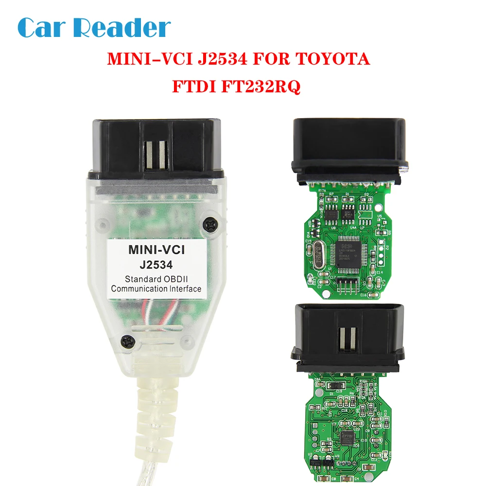 FT232RQ OBD2 J2534 Автомобильный Диагностический Авто сканер инструмент MINI-VCI кабель мини VCI для TOYOTA TIS Techstream V14.20.019 minivci
