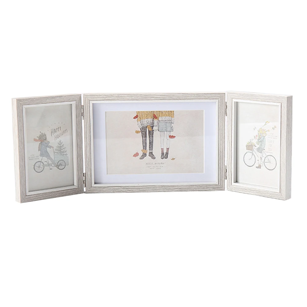Домашняя Декоративная Гостиная картина для хранения влюбленных дисплей орнамент галерея три складной студенческий Подарок детская деревянная фоторамка