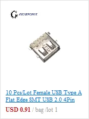 30 шт./партия основа край 5 Pin Тип B SMT Micro USB разъем Плоский порт Джек хвост штепсельная Вилка терминалы для samsung huawei