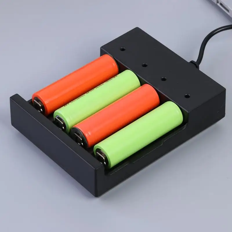 Портативный 18650 Литий Батарея Зарядное устройство 4 usb-разъемы независимых Зарядное устройство для 10440 14500 16340 16650 14650 13350 18500 18650 26650