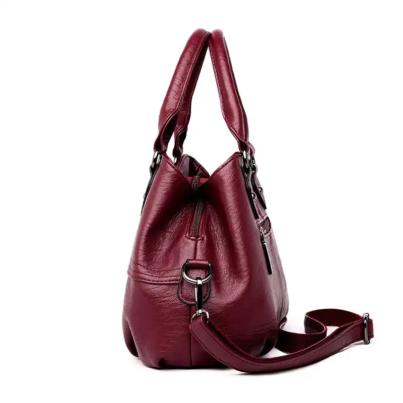 leather tote with compartments