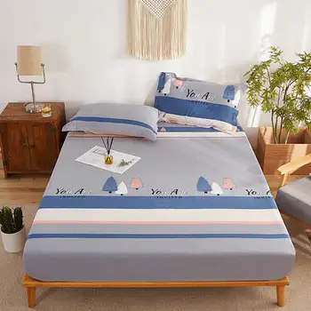 

2020 New Product 3pcs Bed Set 1 Ps Fitted Sheet +2pcs Pillowcase Mattress Cover with Elastic Band Bed Sheet Queen King Full Size