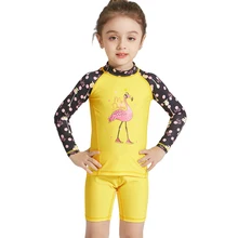Детский купальный костюм для девочек с длинным рукавом, солнце-доказательство купальник Серфинг Дрифт Двойка комплект детской одежды быстросохнущие пляжная Топ и Шорты