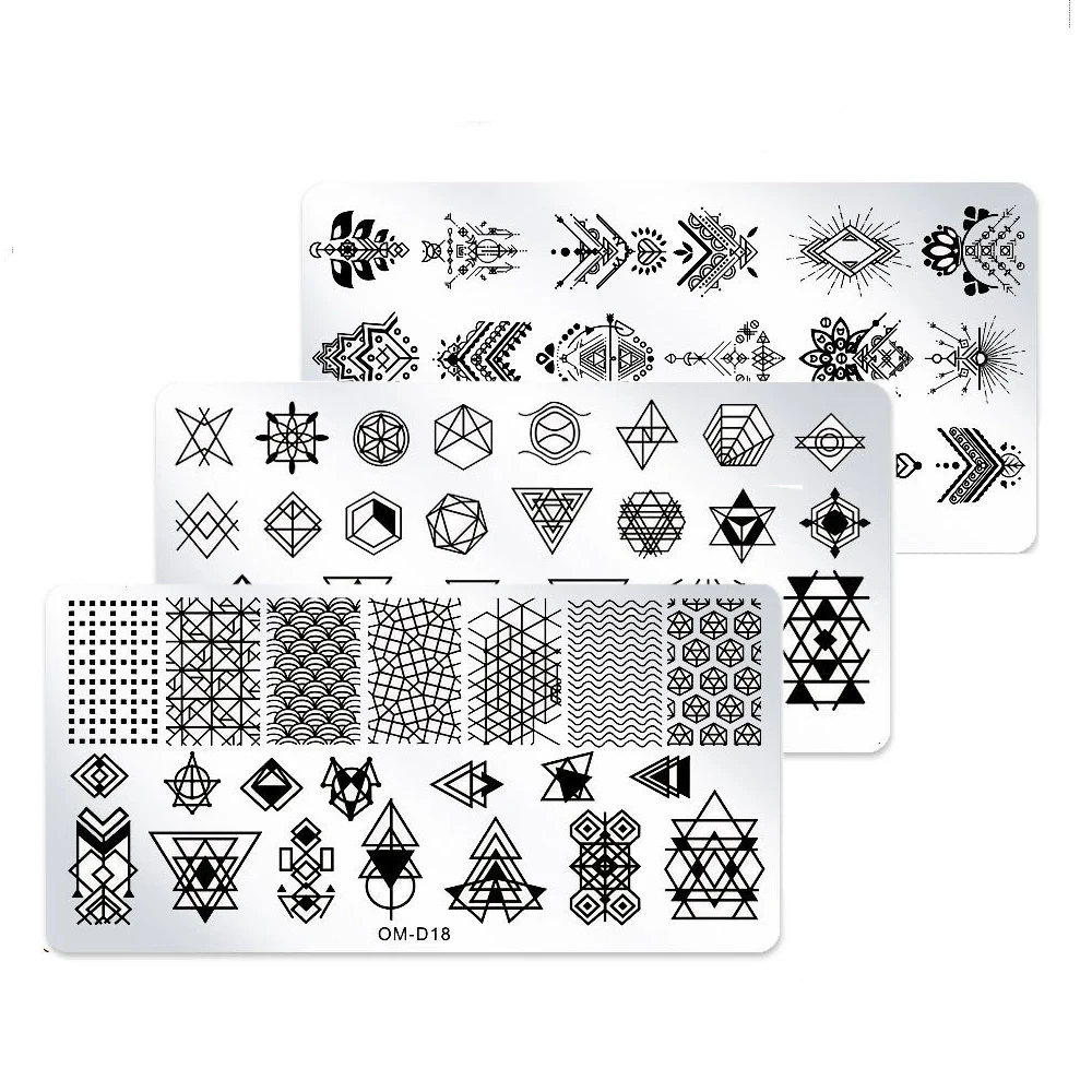 1 шт. геометрические прямоугольные узоры штамповки шаблон животных Цветок маникюр Дизайн ногтей пластина для стэмпинга 25 конструкций
