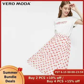 

Vero Moda Women's Chiffon Splice Polka Dots T-shirt Dress | 319161519